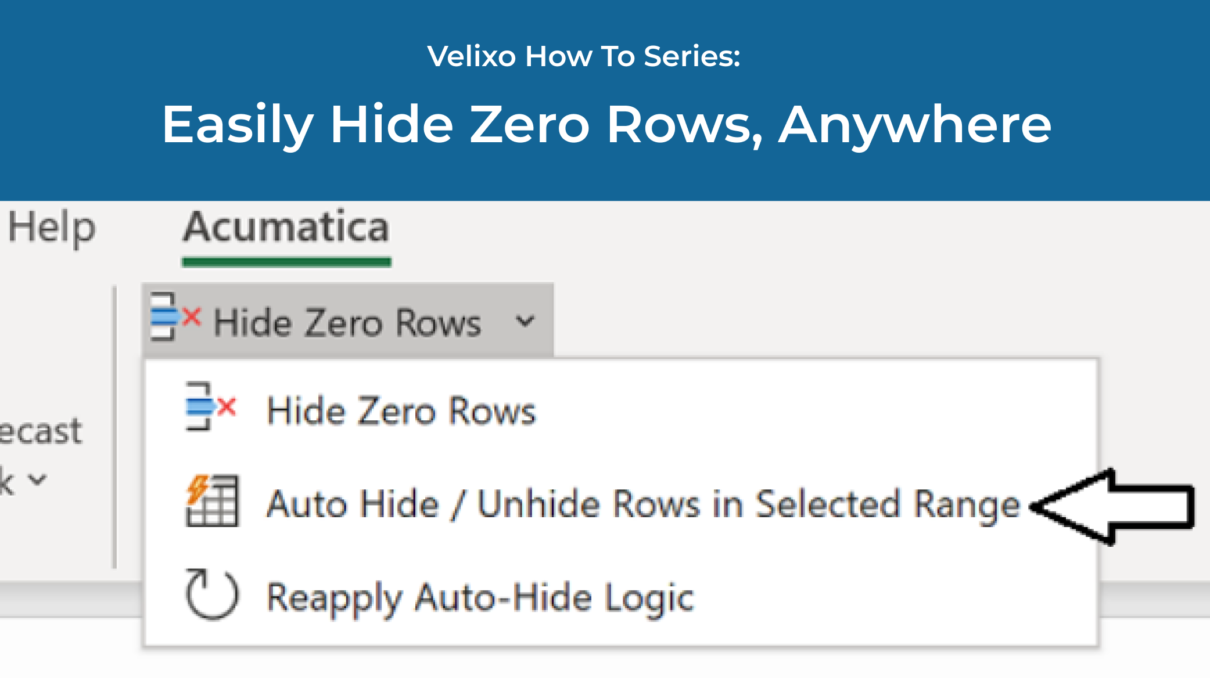 Velixo 6: Easily Hide Zero Rows Anywhere