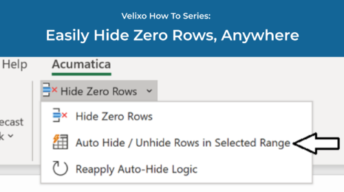Velixo 6: Easily Hide Zero Rows Anywhere